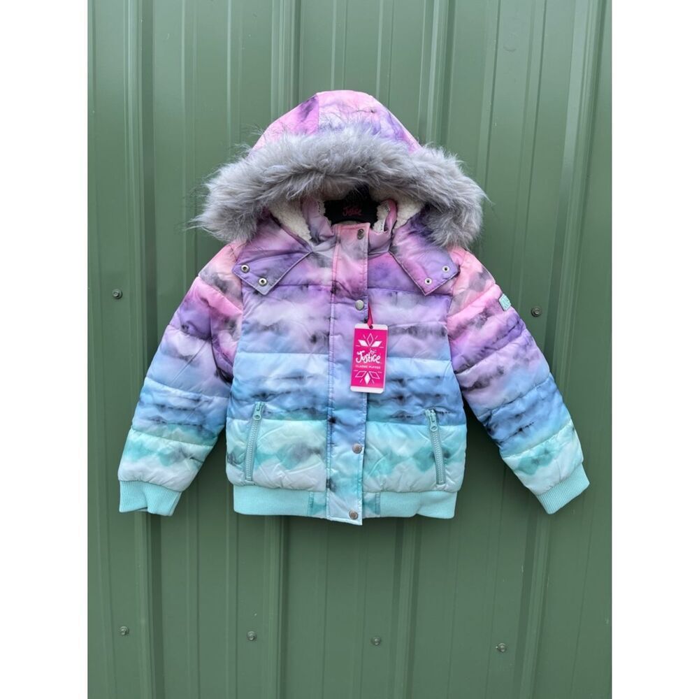 Girls Justice Matte Puffer Bomber Coat Size XS